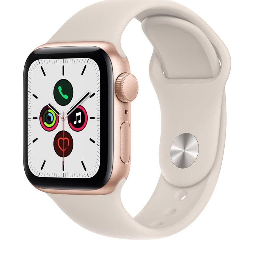 Apple SE 44mm with Gold Case and Cream Band